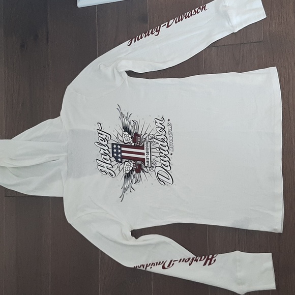 Harley Davidson long sleeve hooded shirt womens medium - Picture 2 of 4